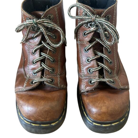 Dr Martens 8A07 Men’s Size 10 Brown Leather Lace-Up Combat Chunky Lug Soles Boot - Picture 1 of 8